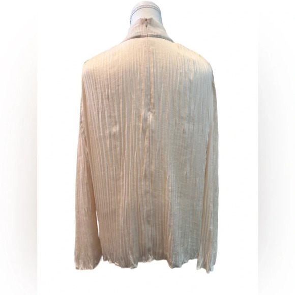 VINCE | Ivory Rib Mock Neck Long Sleeve Blouse (M) - Picture 7 of 11